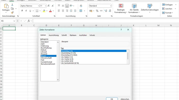 Brüche in Excel darstellen - So geht's!