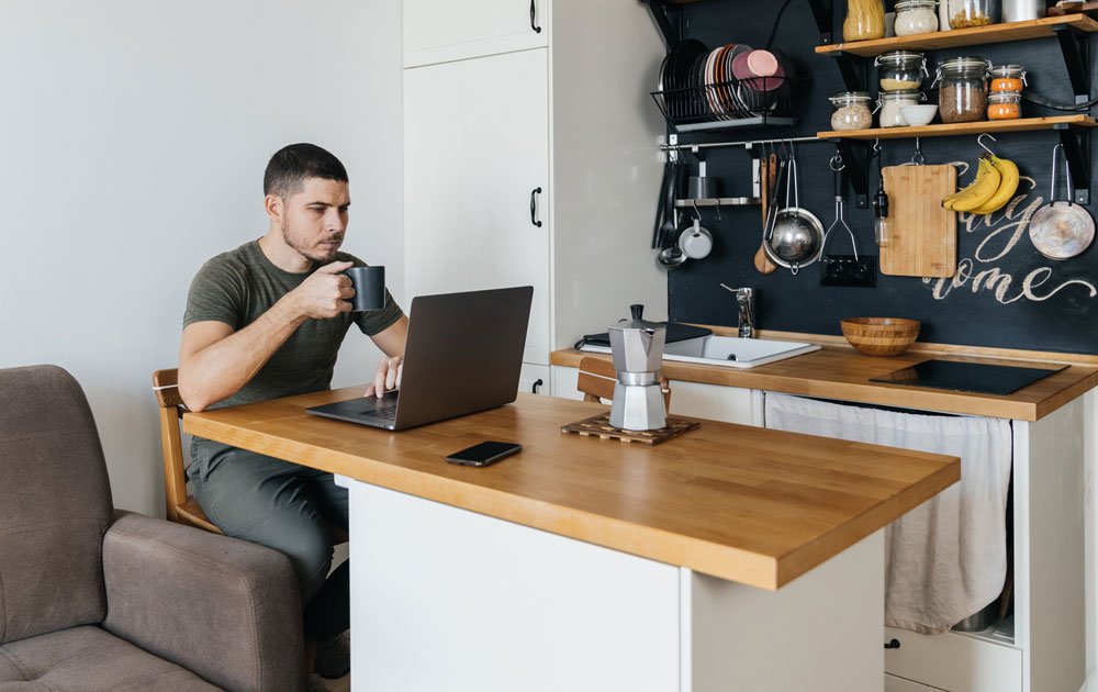 Home Office in der Küche